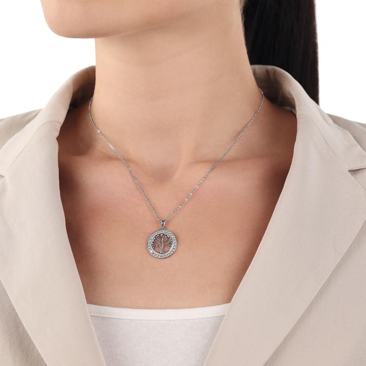 Produktbild Amor Halsschmuck für Damen, 925 Sterling Silber, Zirkonia synth. | Lebensbaum (Silber 925)