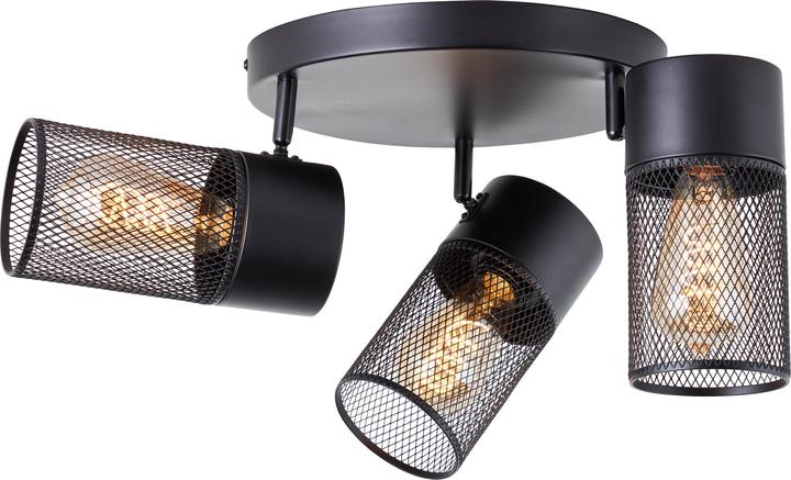 Image du produit Brilliant Kamolo Spotrondell 3flg noir mat (E27)