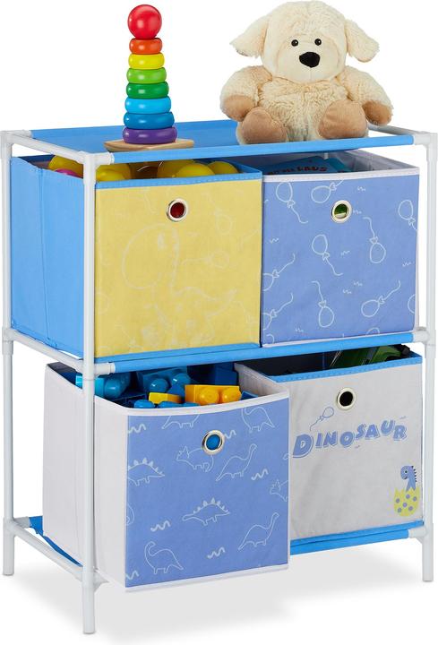 Actual product image Relaxdays Dinosaur Children's Shelf with Boxes