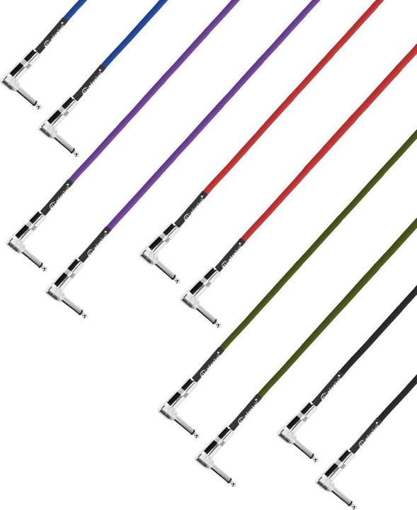 Produktbild Adam Hall 4 STAR IRR 0060 SET - Pedalboard Patchkabel | 5er Set ® Winkelklinke TS | 0,6 m (0.60 m)
