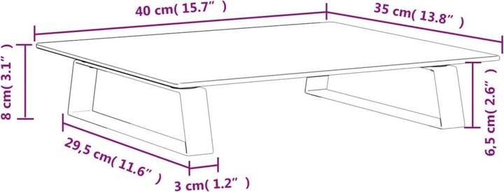 Image du produit VidaXL Support d'écran Blanc 40x35x8 cm verre trempé et