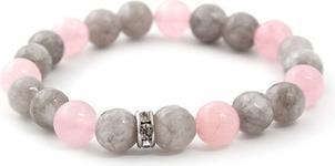 Actual product image Beneto - Jade and rose quartz beaded bracelet MINK18/17