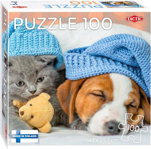 Produktbild Selecta Spielzeug Puzzle Süsses Kätzchen und schläfriger Hund, 100 Teile. (100 Teile)