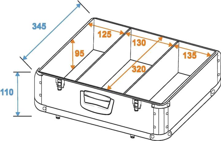 Actual product image Omnitronic CD Case ALU Case (L x W x H) 380 x 425 x 175 mm (Accessories)