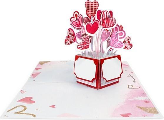 Image du produit MU Classic Carte de voeux pop-up pour la Saint-Valentin - Coeurs (1 pcs)