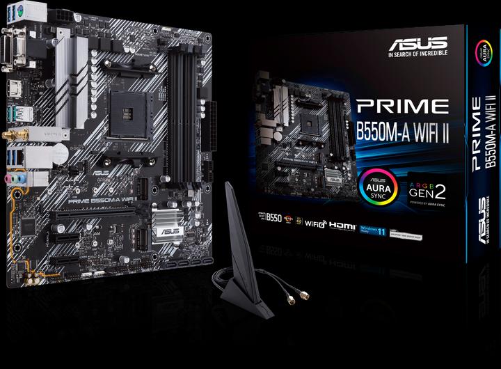 Actual product image ASUS PRIME B550M-A WIFI II (AM4, AMD B550, mATX)