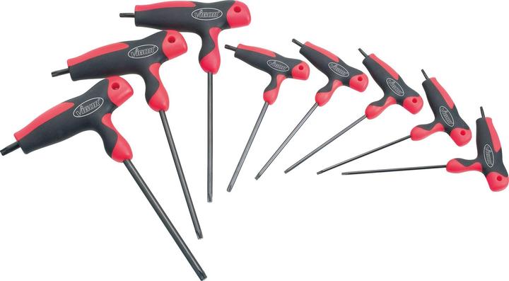Actual product image Vigor T-handle screwdriver set ∙ V1410 ∙ T profile ∙ T 9 - T 40 ∙ Number of tools: 8 (Torx (TX))