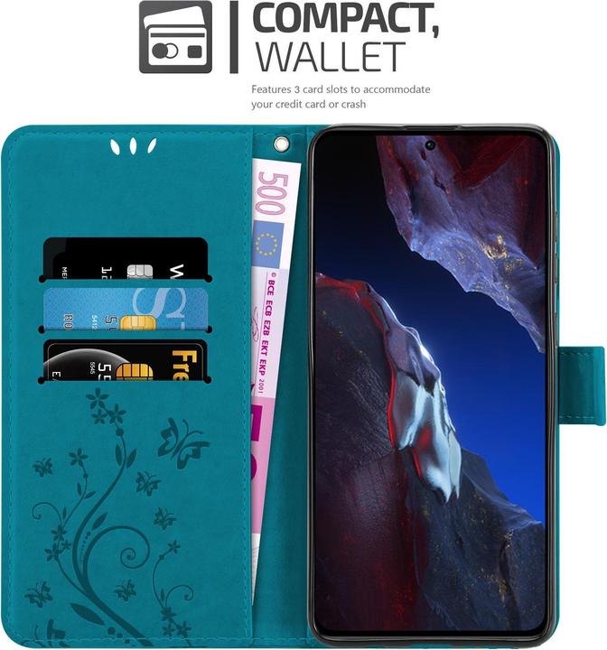 Produktbild Cadorabo Hülle für Xiaomi Poco F5 Pro mit Blumen Muster (Xiaomi Poco F5 Pro)