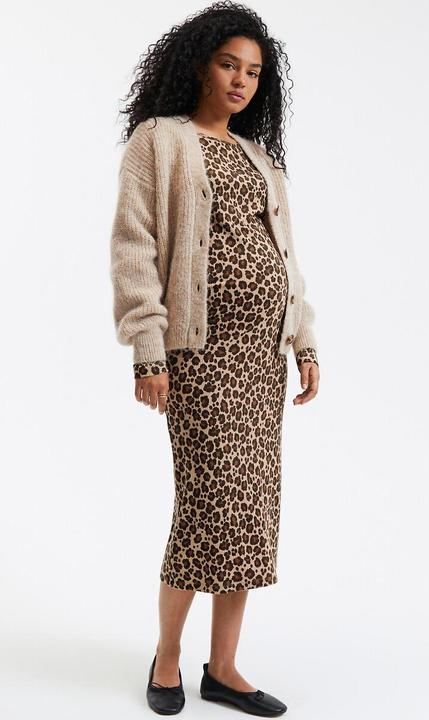 Actual product image La Redoute Collections Jersey maternity dress with leopard print (XL)