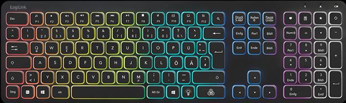 Image du produit LogiLink Clavier Wireless Gaming Black (DE, Sans fil)