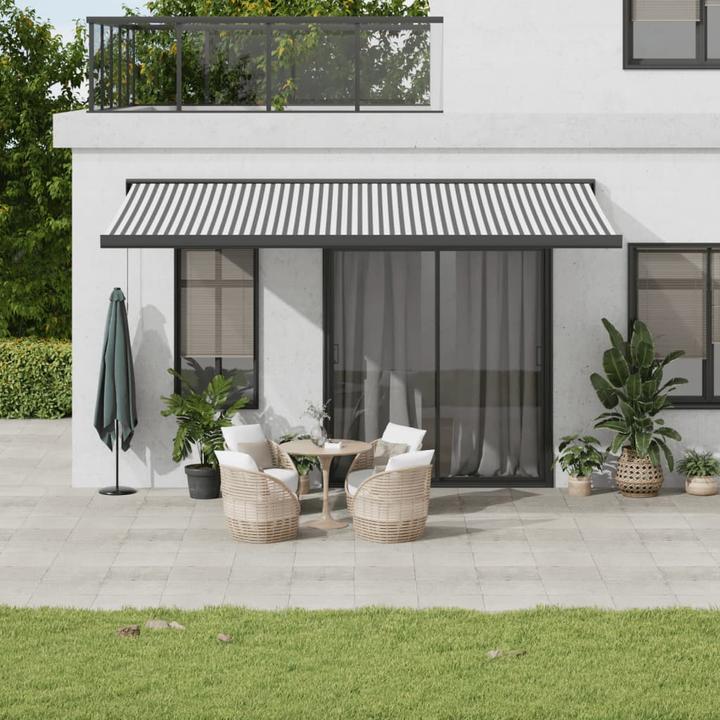 Image du produit VidaXL Markise Einziehbar Gelenkarmmarkise Sonnenmarkise Anthrazit Weiss Stoff (5 m)