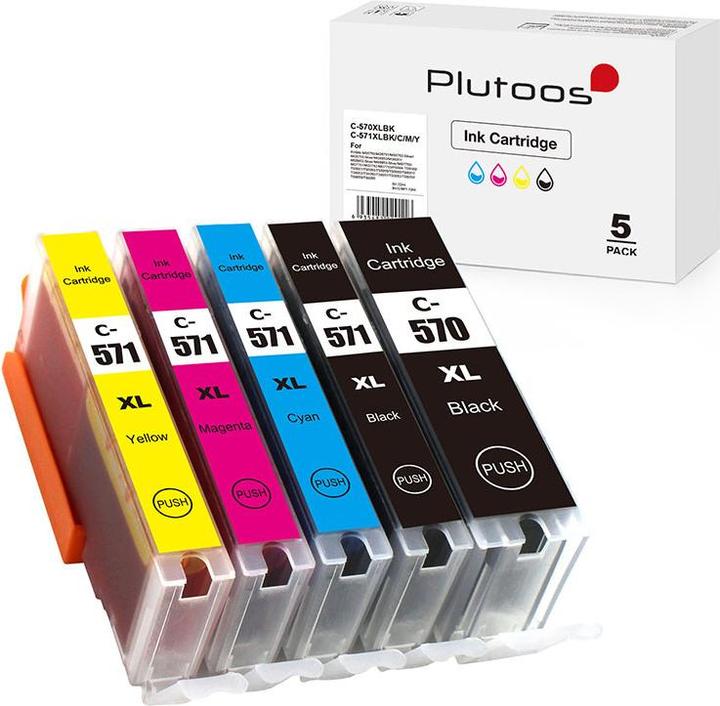 Plutoos Cartouches Canon PGI-570 CLI-571 XXL compatibles, jeu de 5 couleurs