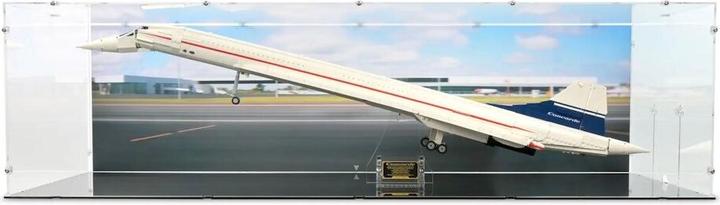 Produktbild iDisplayit Acryl-Display für LEGO® 10318 Concorde (Mit Ständer & Hintergrundbild)