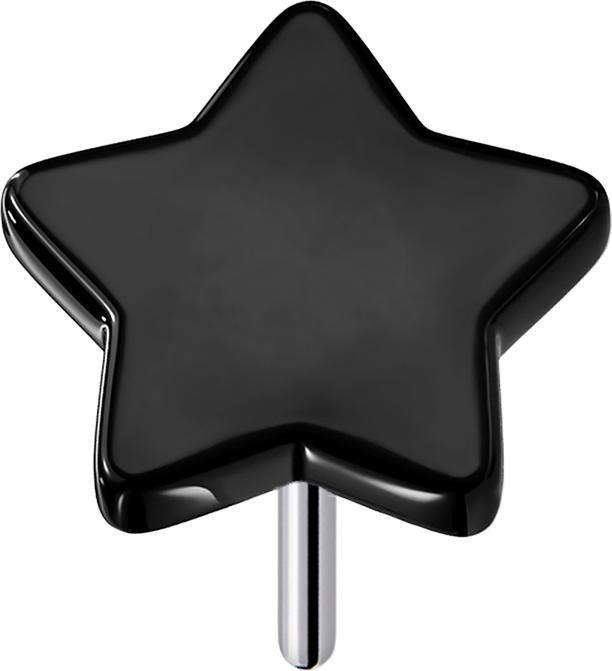 Actual product image Star Piercing Threadless star black (without brass, Titanium G23)