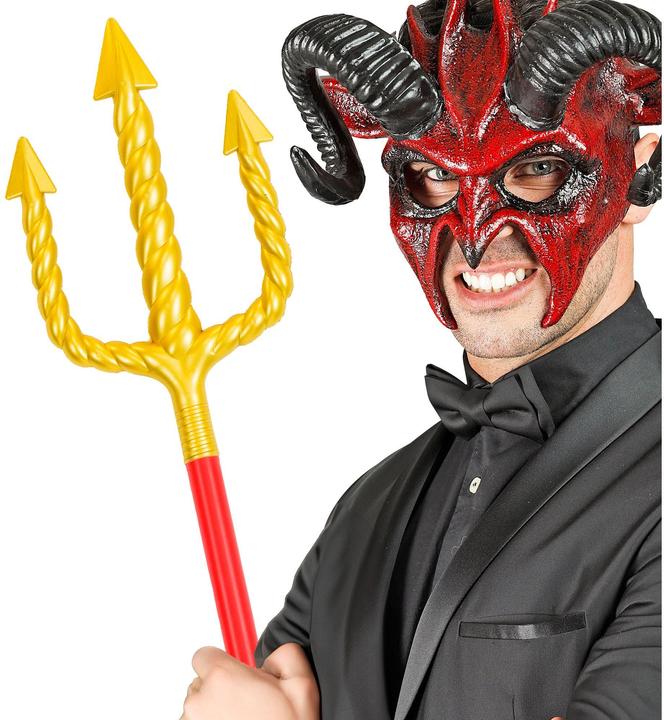 Image du produit Widmann Trident doré avec bâton rouge 137cm