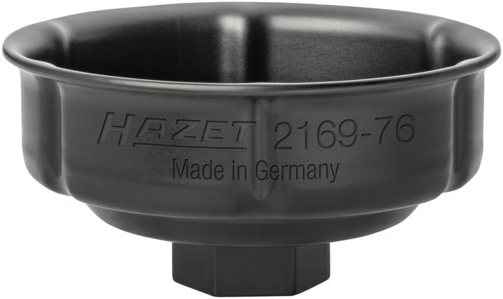 Actual product image HAZET Oil filter wrench 2169-76 ∙ Square, hollow 12.5 mm (1/2 inch) ∙ Groove profile ∙ 85 mm