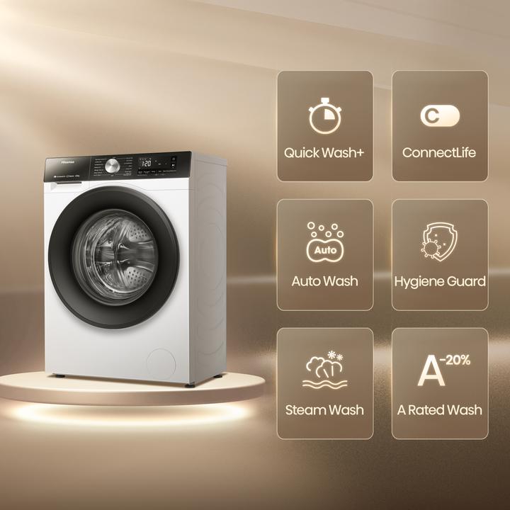 Actual product image Hisense WD3S8043BW3 Freestanding washer-dryer 8Kg