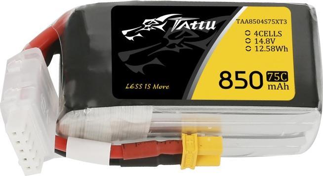 Produktbild Dronefactory Tattu 850mAh 4S 14.8V 75C Lipo mit XT30 (14.80 V, 850 mAh)