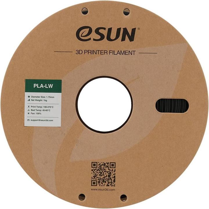 Actual product image eSUN ePLA-LW Black Lightweight Filament 1.75mm 1Kg (PLA, 1.75 mm, 1000 g, Black)