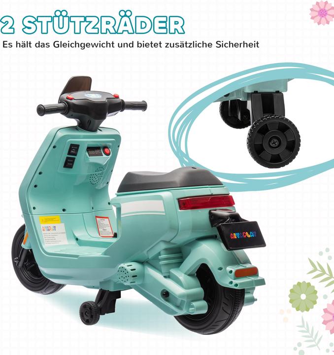 Immagine prodotto Aiyaplay Kinder Elektro-Motorrad Kunststoff, Metall Grün