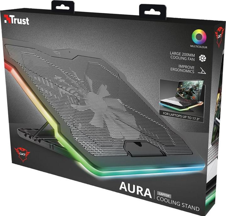 Produktbild Trust GXT 1126 AURA Multicolour-Illuminated Laptop Cooling Stand