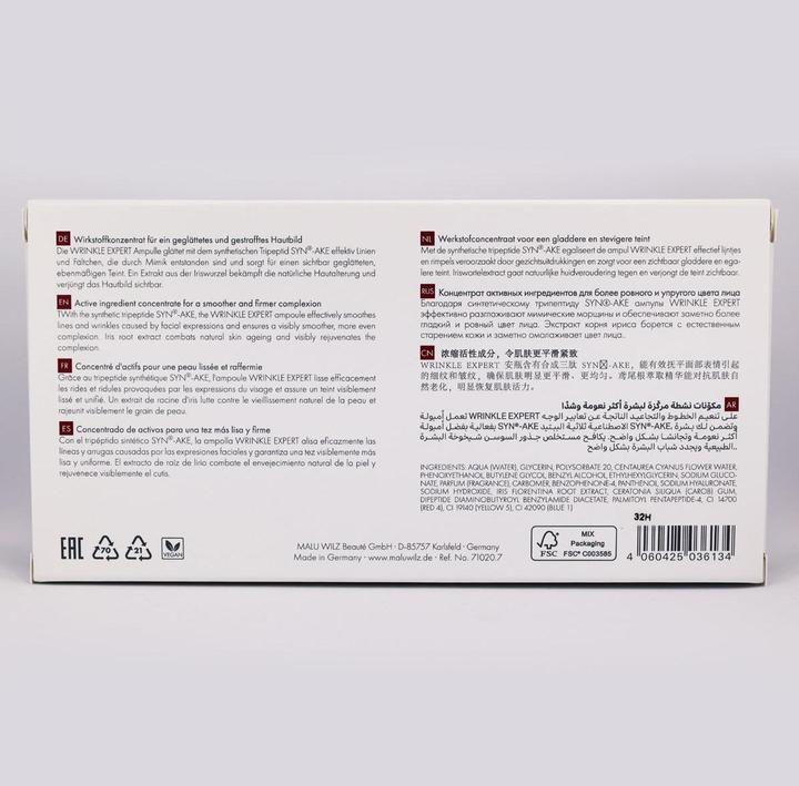 Valeurs nutritives et ingrédients Malu Wilz Kit d'ampoules Wrinkle Expert