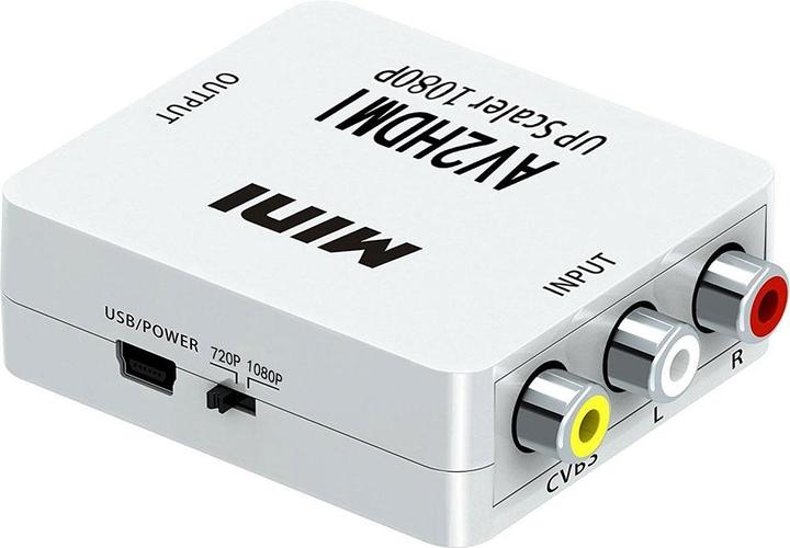 Produktbild Apfelkiste Mini Cinch RCA CVBS AV auf HDMI 1080P Konverter Adapter für TV, PC, PS3, DVD (Kamera Konverter)