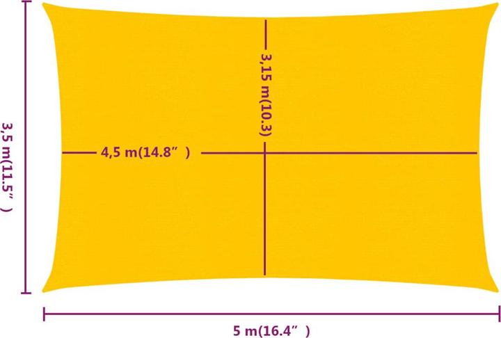 Immagine prodotto VidaXL Sonnensegel 160 g/m² Rechteckig HDPE (3,5 x 5 m)