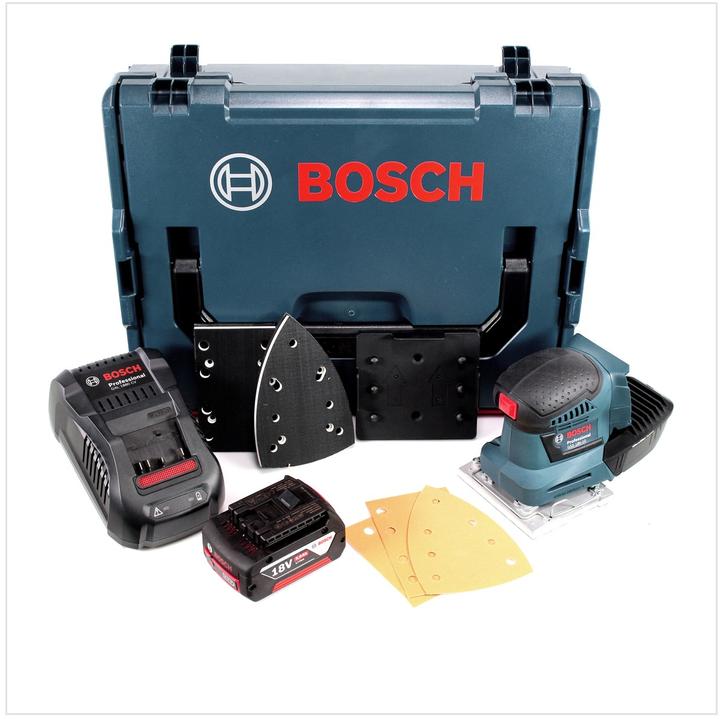 Productafbeelding Bosch Professional Bosch GSS 18V-10 Accu Vlakschuurmachine 18V + 1x Accu 5.0Ah + Lader + L-Boxx (Vlakschuurmachine)