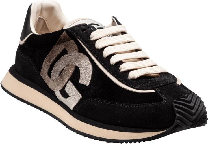 Produktbild Dolce & Gabbana velvet and suede cushion sneakers color black and ivory (42)