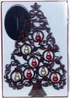 IKO Weihnachtsbaum aus Holz h=38,2cm, schwarz/rot mit