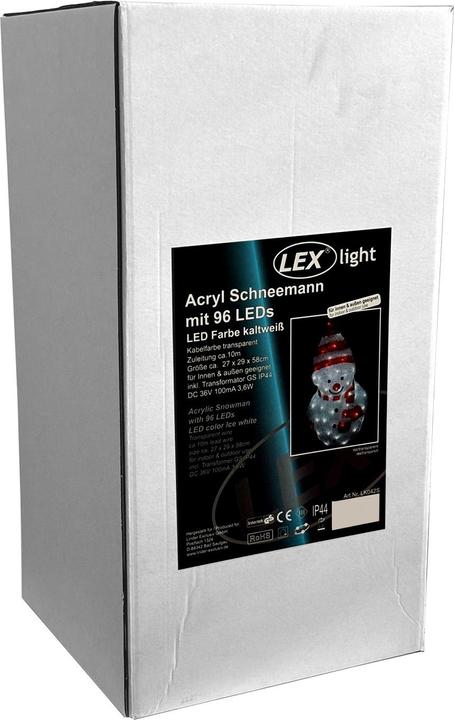 Actual product image Mojawo XXL acrylic snowman 96 LEDs cold white outdoor lighting