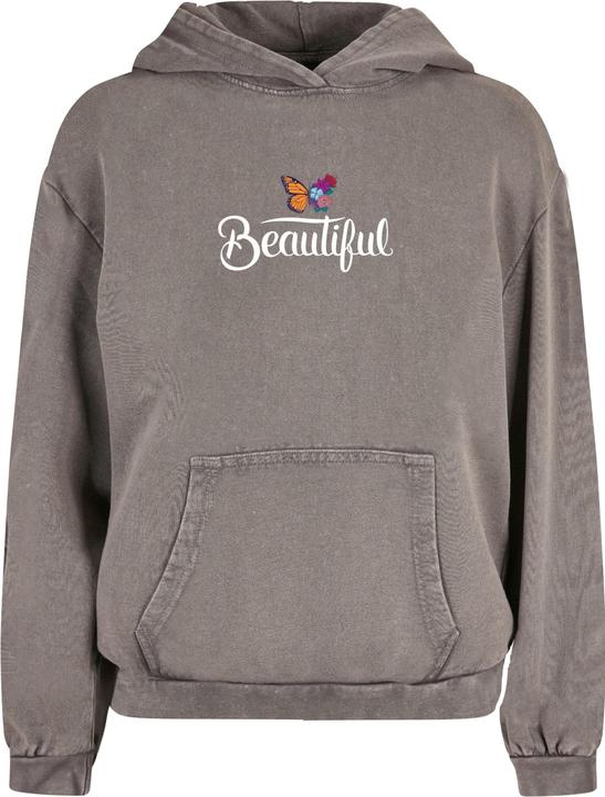 Produktbild Merchcode Ladies Frida Kahlo - Beautiful butterfly Acid Washed Oversize Hoody - 178033 (XL)
