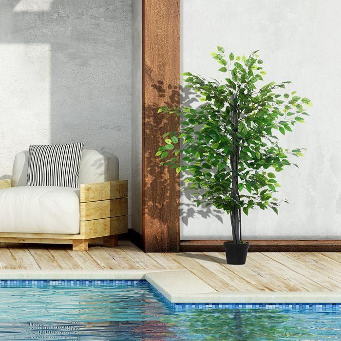 Immagine prodotto Swisshandel24 Albero artificiale di Banyan Decorazione Albero artificiale in legno massiccio Decorazione albero (145 cm)