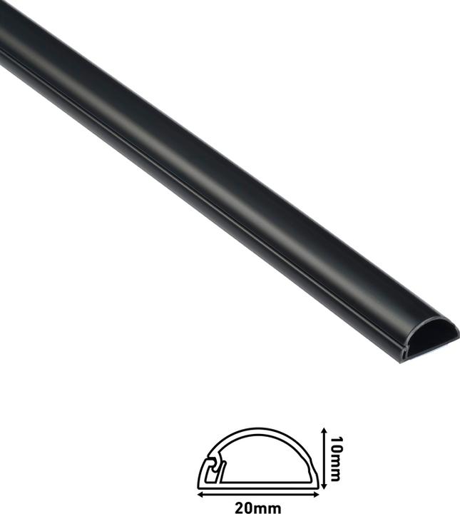 Immagine prodotto Steffen D-Line canalina per cavi semitonda 20x10mm 2m nero (Tubazione, 200 cm)