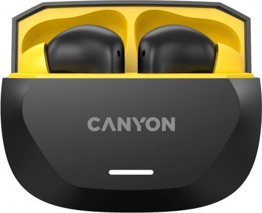 Actual product image Canyon Wireless headphones headset HEXAGON 7 TWS ANC+ENC Wireless Charge Black Yellow (6.50 h, Cable)