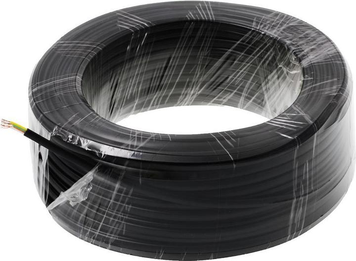 Immagine prodotto Helos Cavo di collegamento a 4 fili, nero, 50 m Cavo piatto a 4 fili, cavo telefonico, 50 m, AWG28