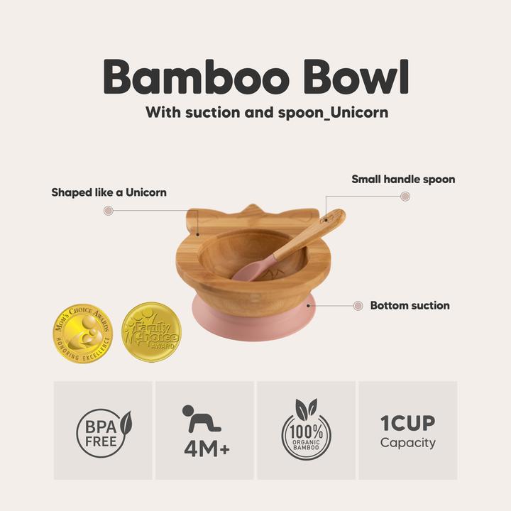 Image du produit Citron Bamboo Bowl Set Unicorn Pink