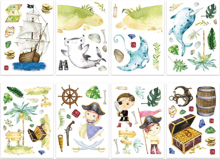 Produktbild Papierdrachen Wandtattoos - Piraten - Set 9 (22 x 30 cm)