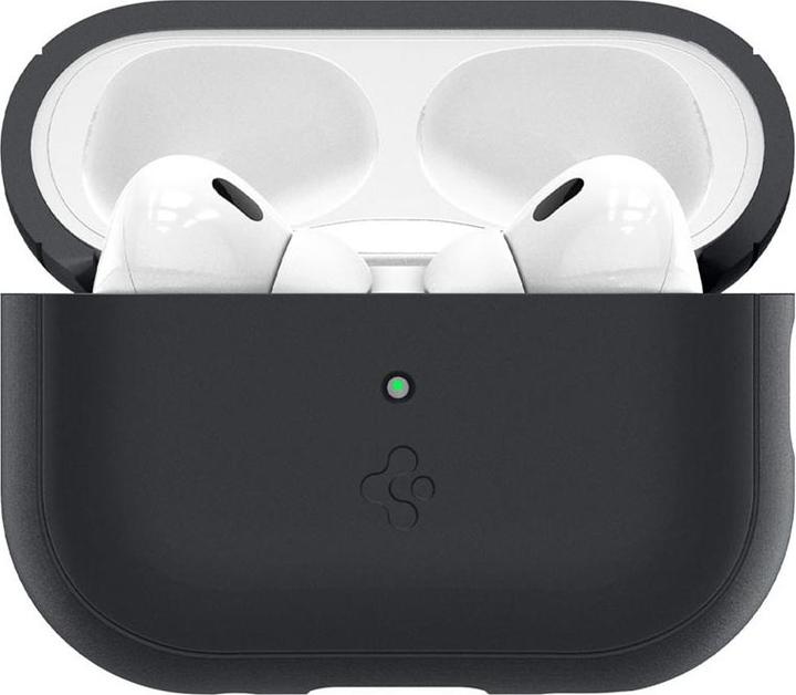 Actual product image Spigen SILICONE FIT STRAP Apple AIRPODS PRO 1 / 2 BLACK/PHANTOM GREEN (Headphone bag)