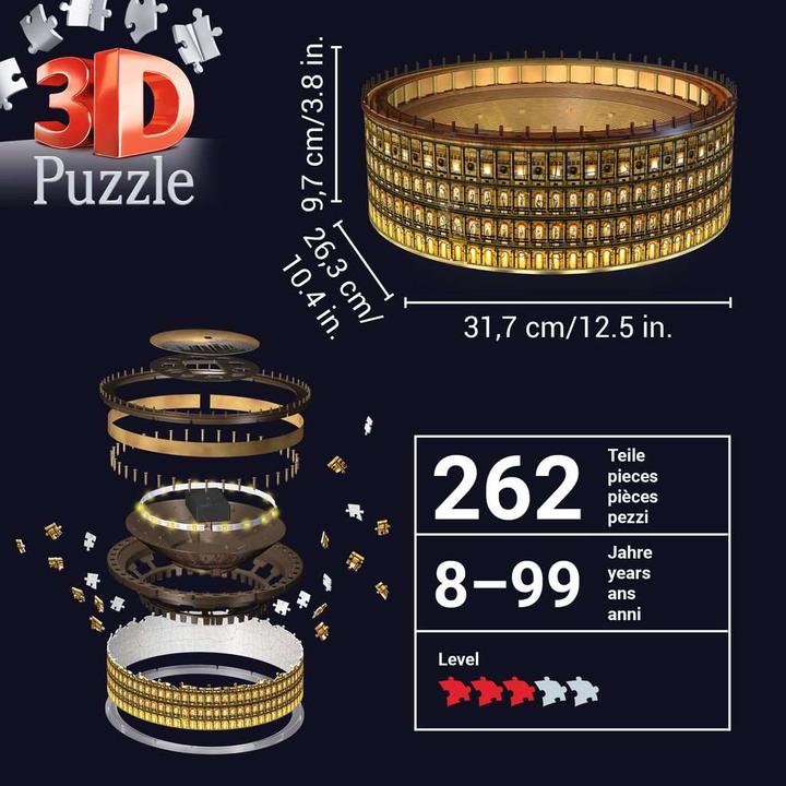 Produktbild Ravensburger 3D Puzzle Kolosseum in Rom bei Nacht (216 Teile)