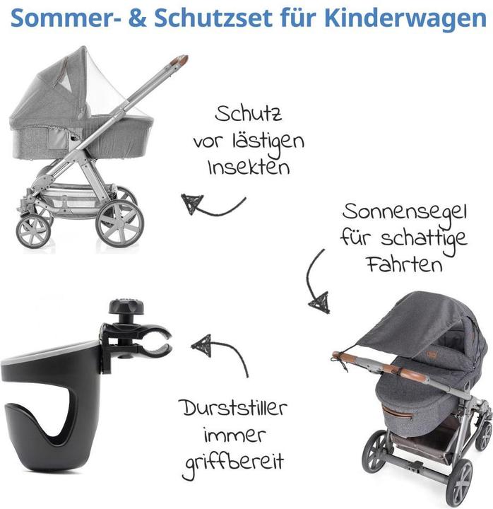Actual product image Zamboo Sun protection 3-piece summer & protection set for pushchairs with