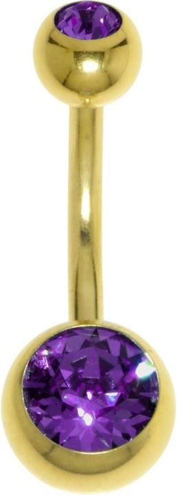 Produktbild Bijouteria Bauchpiercing (Chirurgenstahl 316L, Premium Kristall, PVD Beschichtung (goldfarbig))