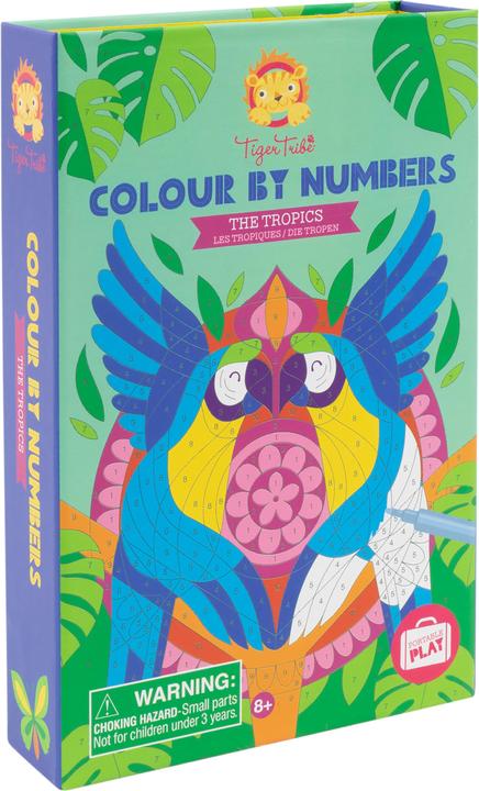 Produktbild Tiger Tribe kleurboek Kleuren Op Nummer incl. stiften - De Tropen