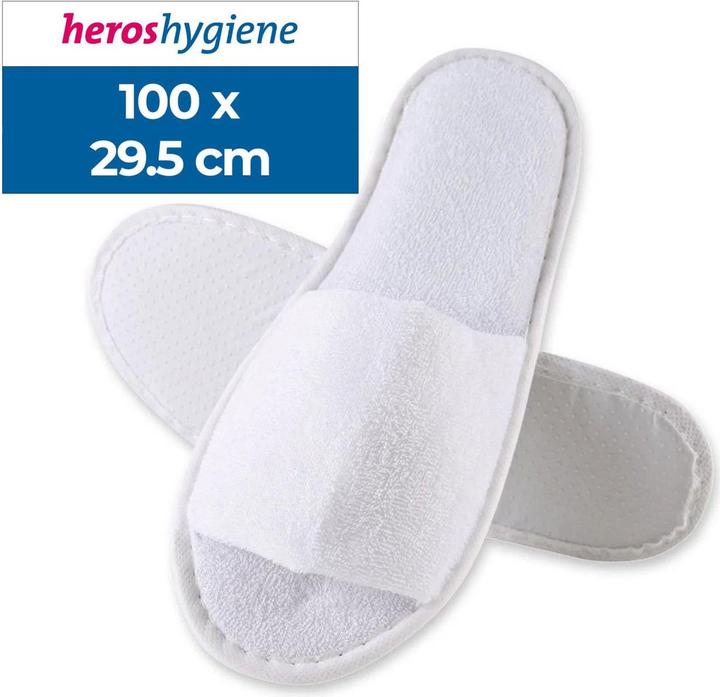 Produktbild Hygonorm Einweg Hotelslipper aus Baumwolle | vorne geschlossen | mit Noppen (29.5)