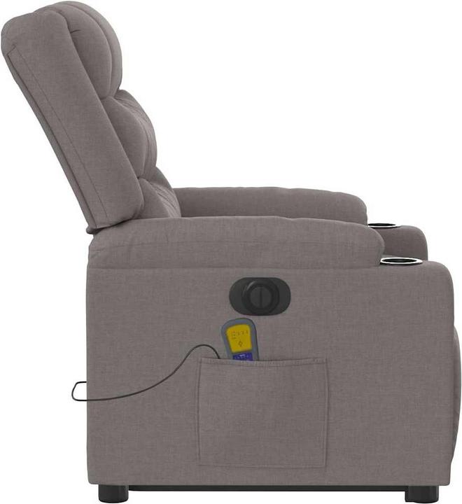 Immagine prodotto VidaXL Poltrona massaggiante elettrica con ausilio per la risalita Tessuto Taupe