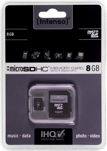 Image du produit Intenso carte microSD de classe 4 (8 Go, microSDHC)