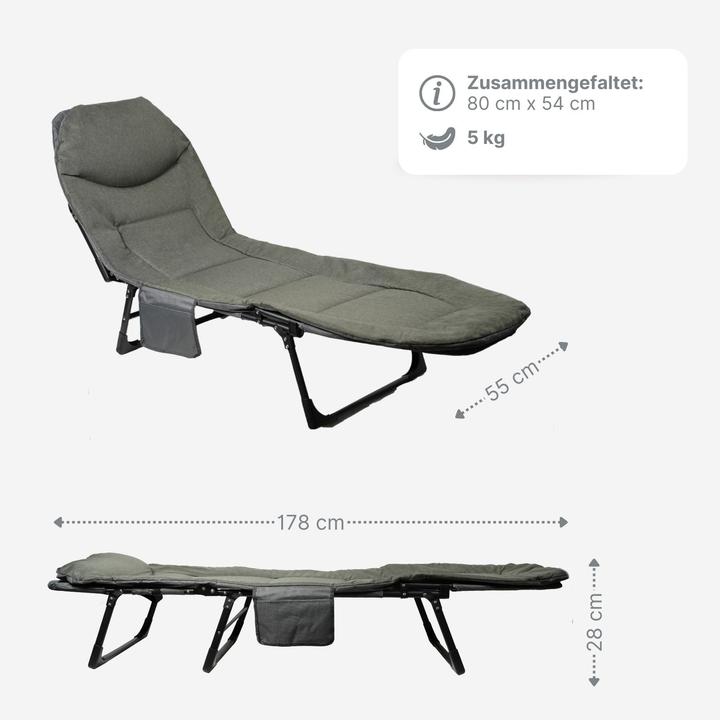 Image du produit Hermex Campingliege Outdoor-Liege Feldbett Sonnenliege Klappbett