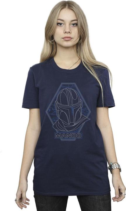 Produktbild Star Wars The Mandalorian Outline Helm Diamond TShirt (M)