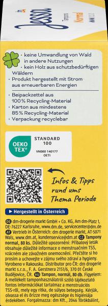 Nährwerte und Zutaten dm Jessa Tampons Normal (80 x, Normal)